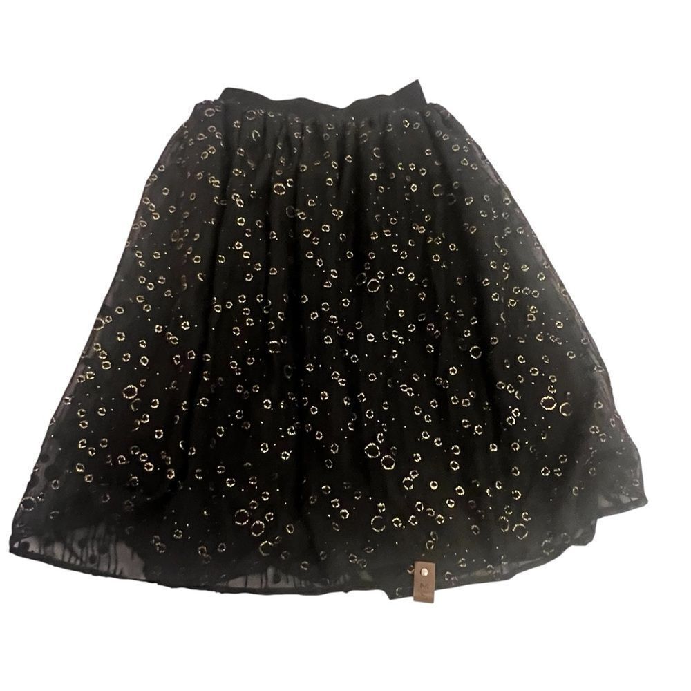 Mini street Girlsβblack and gold tulle skirt with elastic waist band size 5